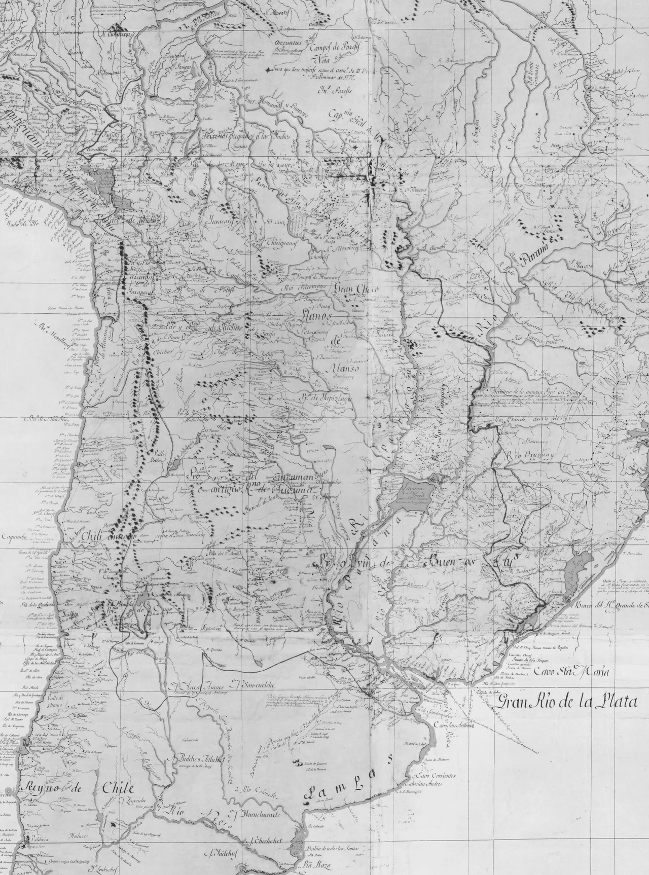 El virreinato del Río de la Plata en el mapa de la América del Sur hecho por el teniente coronel del ejército español, capitán primero del cuerpo de Ingenieros y geógrafo, Agustín Ibáñez y Bojons en 1800.