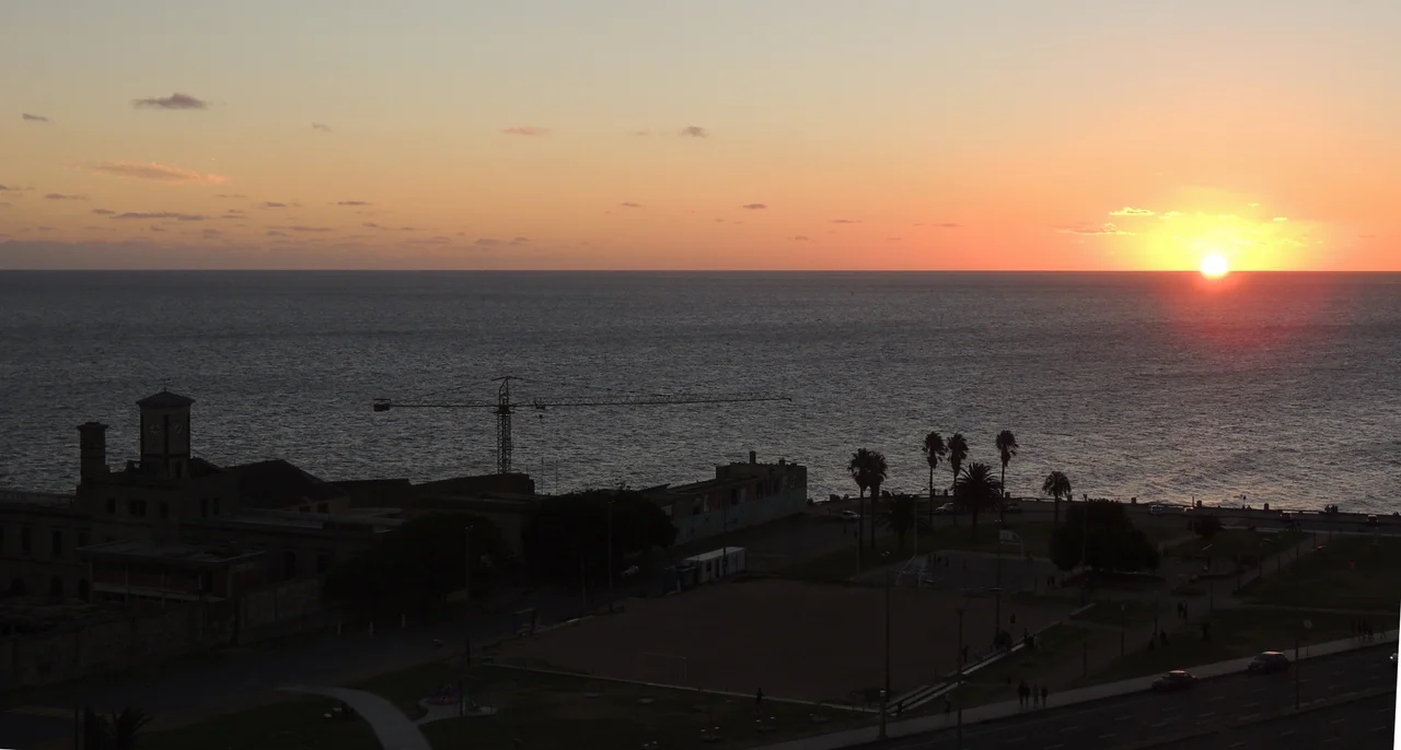Sunset in Montevideo, Uruguay in summer