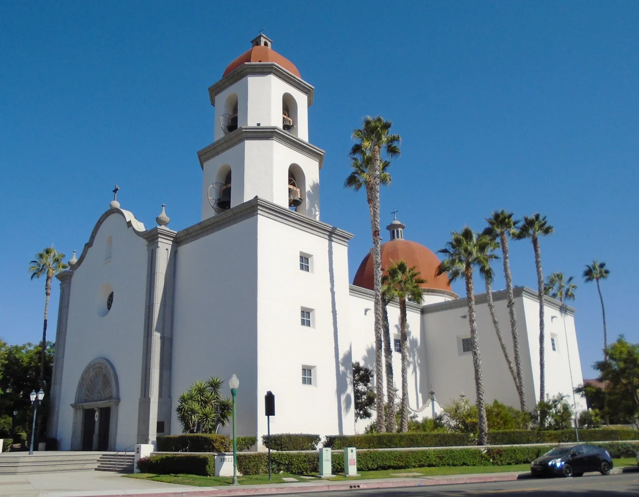 The Mission Basilica San Juan Capistrano is a Catholic parish in the Diocese of Orange in California. The parish church is located just northwest of the historic Mission San Juan Capistrano in the city of San Juan Capistrano, California. Completed in 1986, it was designated a minor basilica in 2000 and a national shrine in 2003.