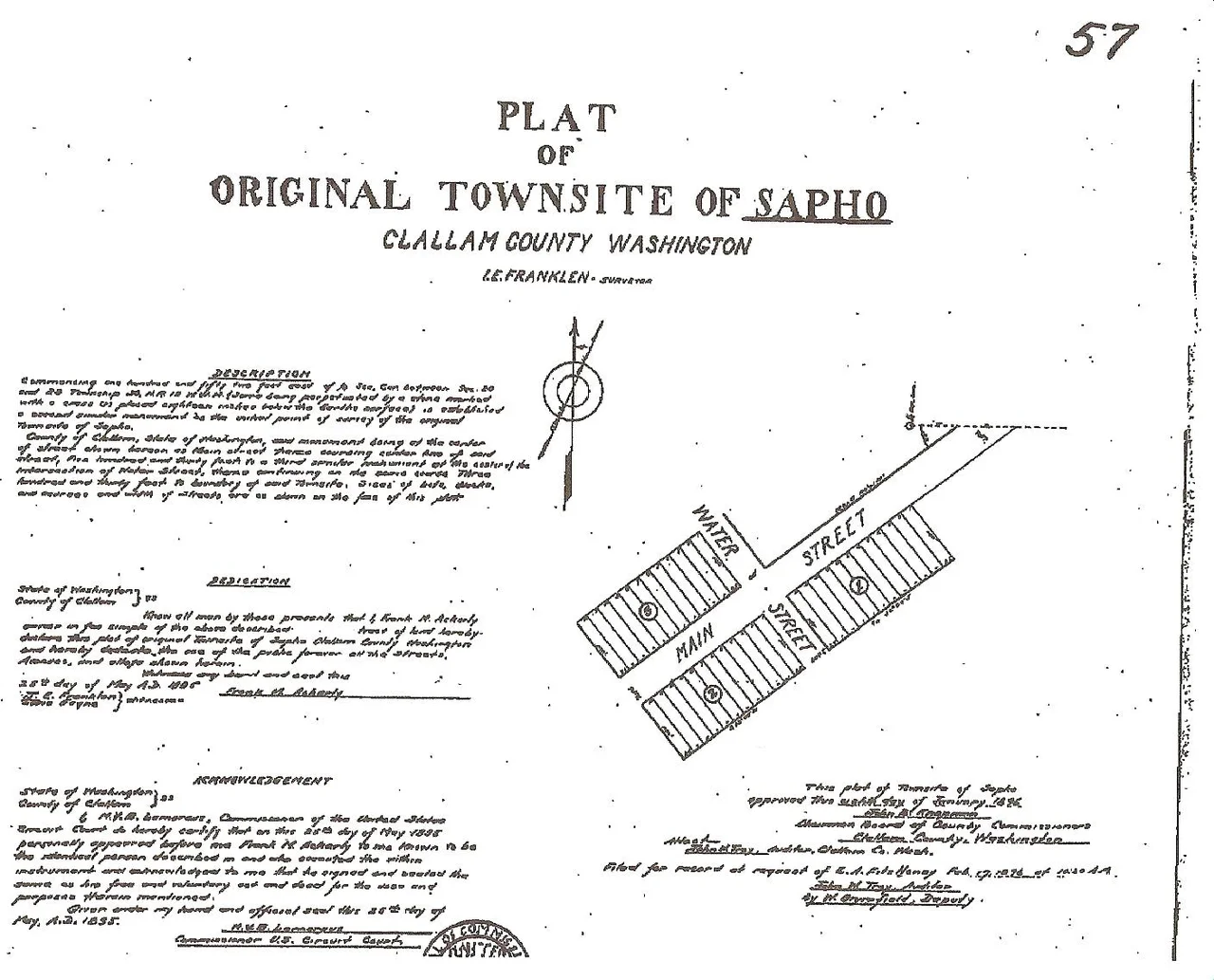 Original Homestead document of en:Sappho, Washington