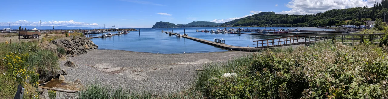 Panoramic view of the small boat harbor at Sekiu, Washington