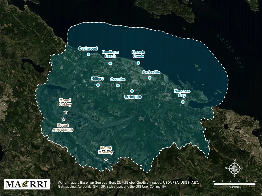 Map of the Mount Arrowsmith Biosphere Region