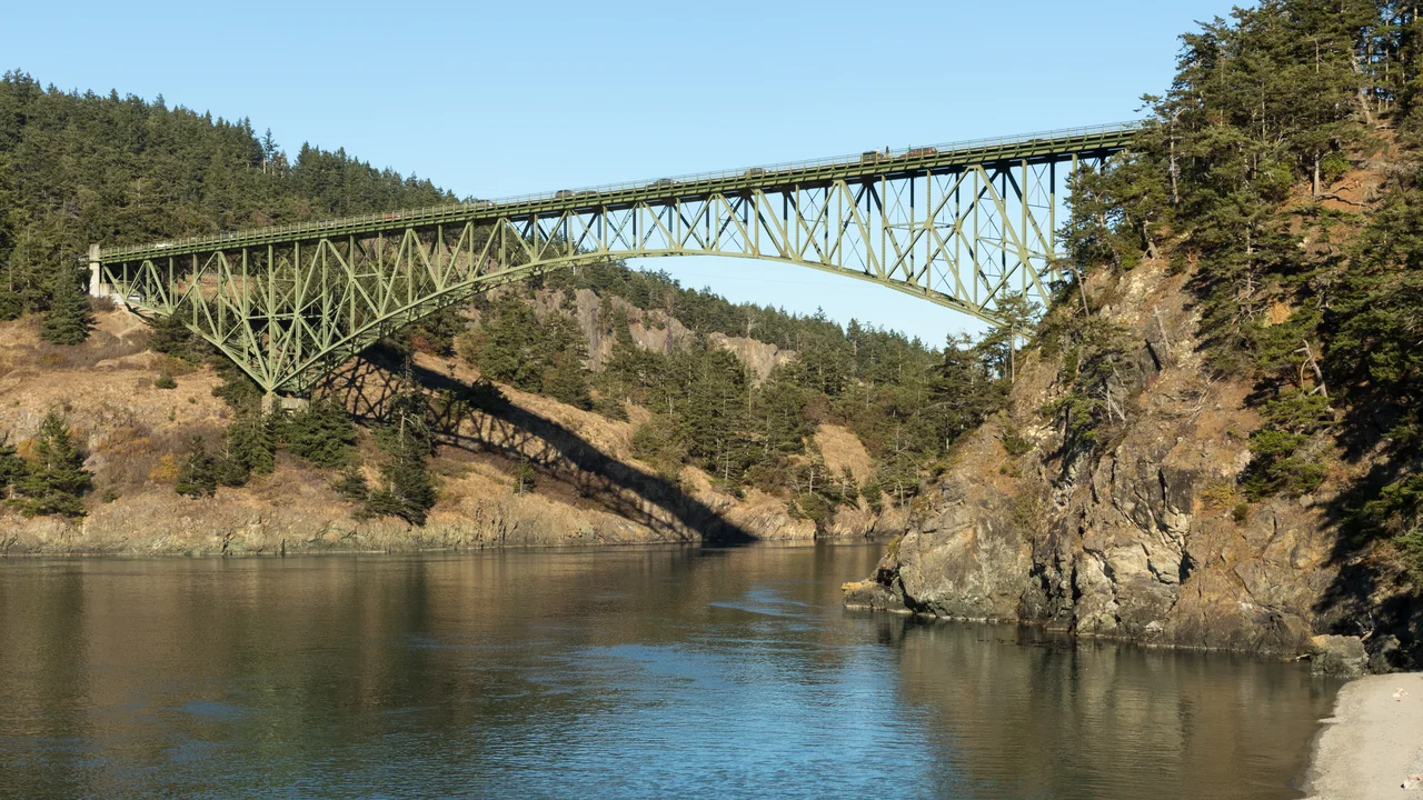 Deception Pass Bridge, as seen from Gun Point, Deception Pass State Park, Whidbey Island, in 2017