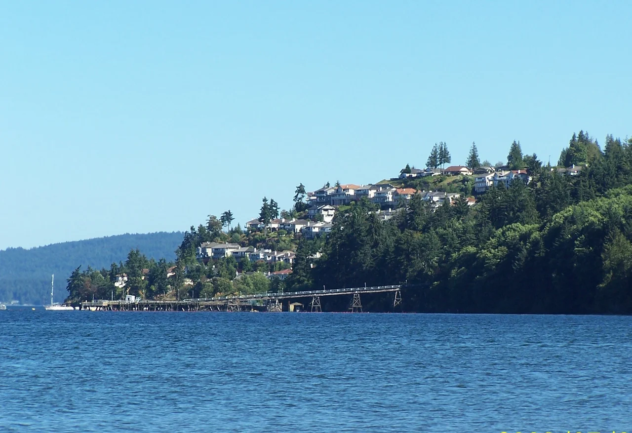 Arbutus Ridge Retirement Community from Cherry Point. Vancouver Island, British Columbia, Canada.