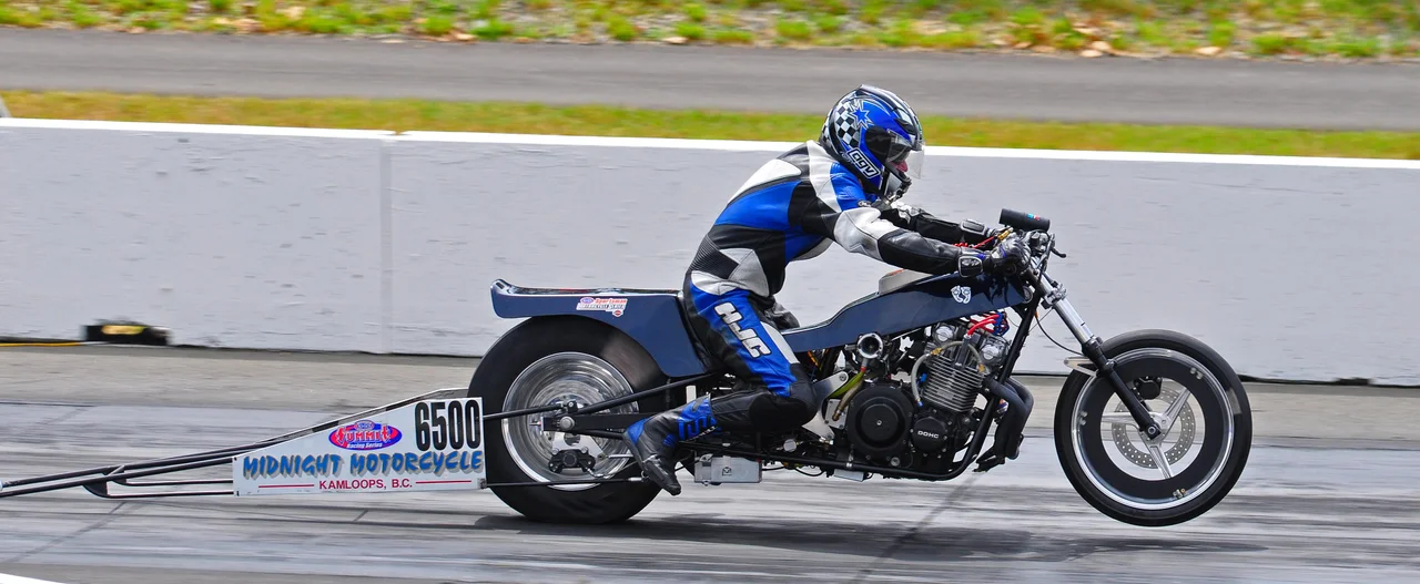 Dragster motorcycle at Mission Raceway