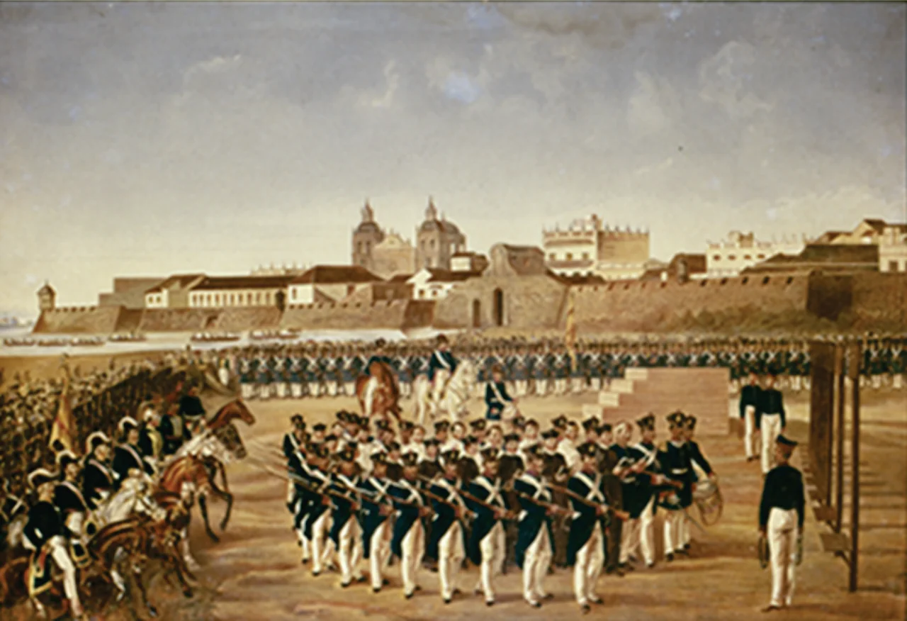 Fusilamiento de los próceres de Cartagena, por parte de la expedición pacificadora, el 24 de febrero de 1816,.