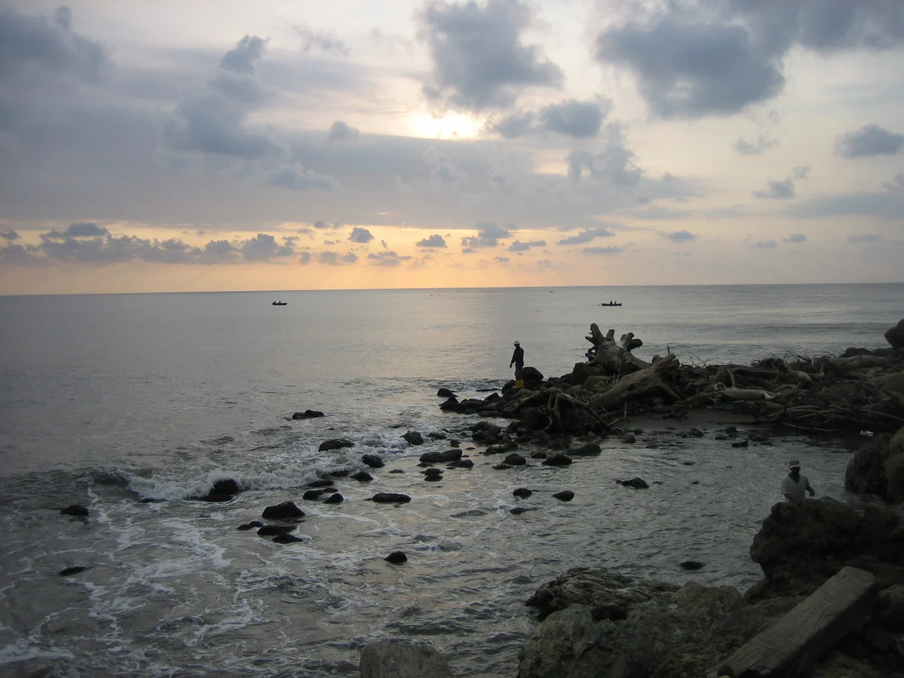 Sunset from the jetee of the Bocas de Cenizas, Barranquilla.