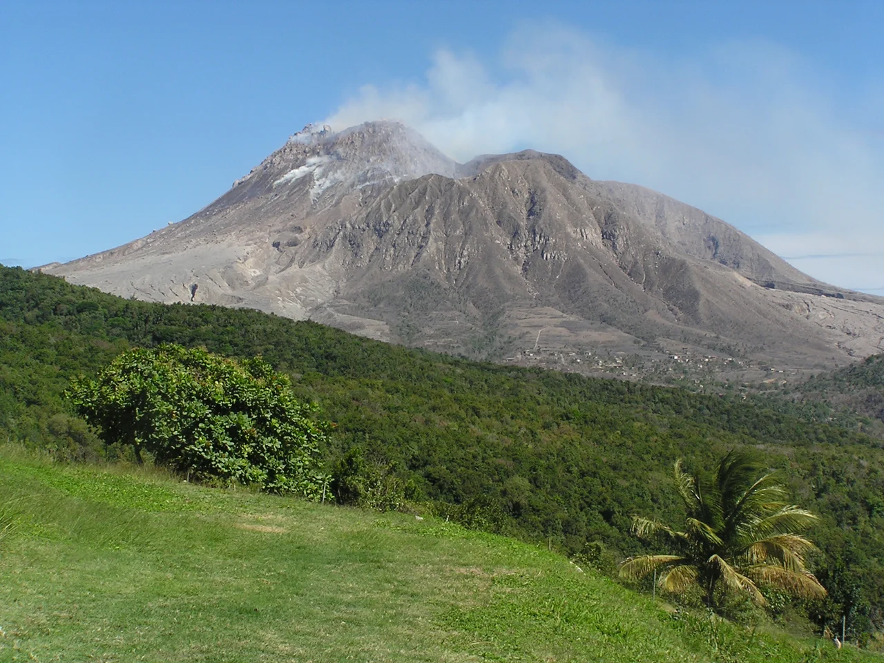 Soufrière Hills volcano on Caribbean Island Montserrat