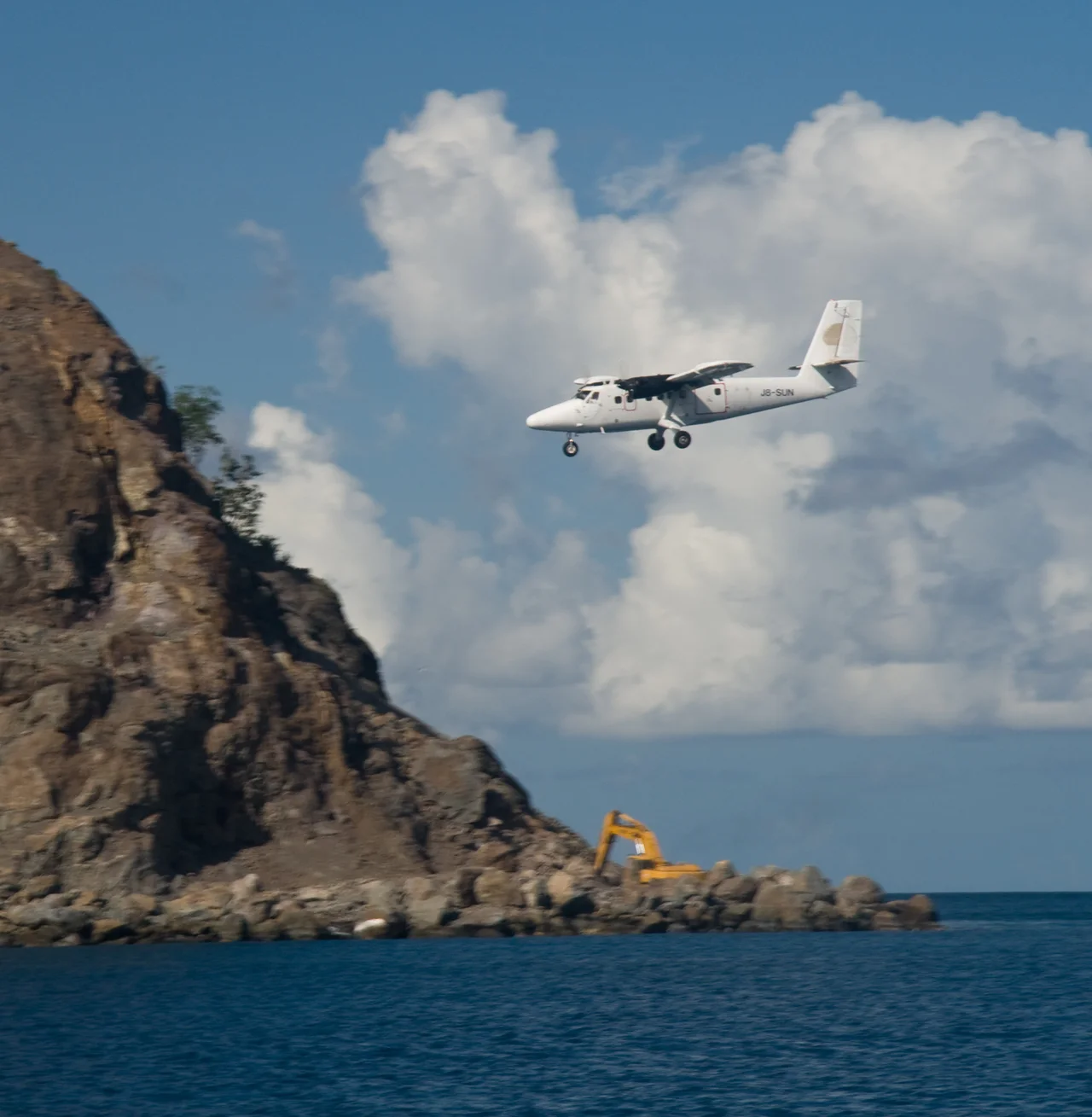 Plane Landing at Canouan