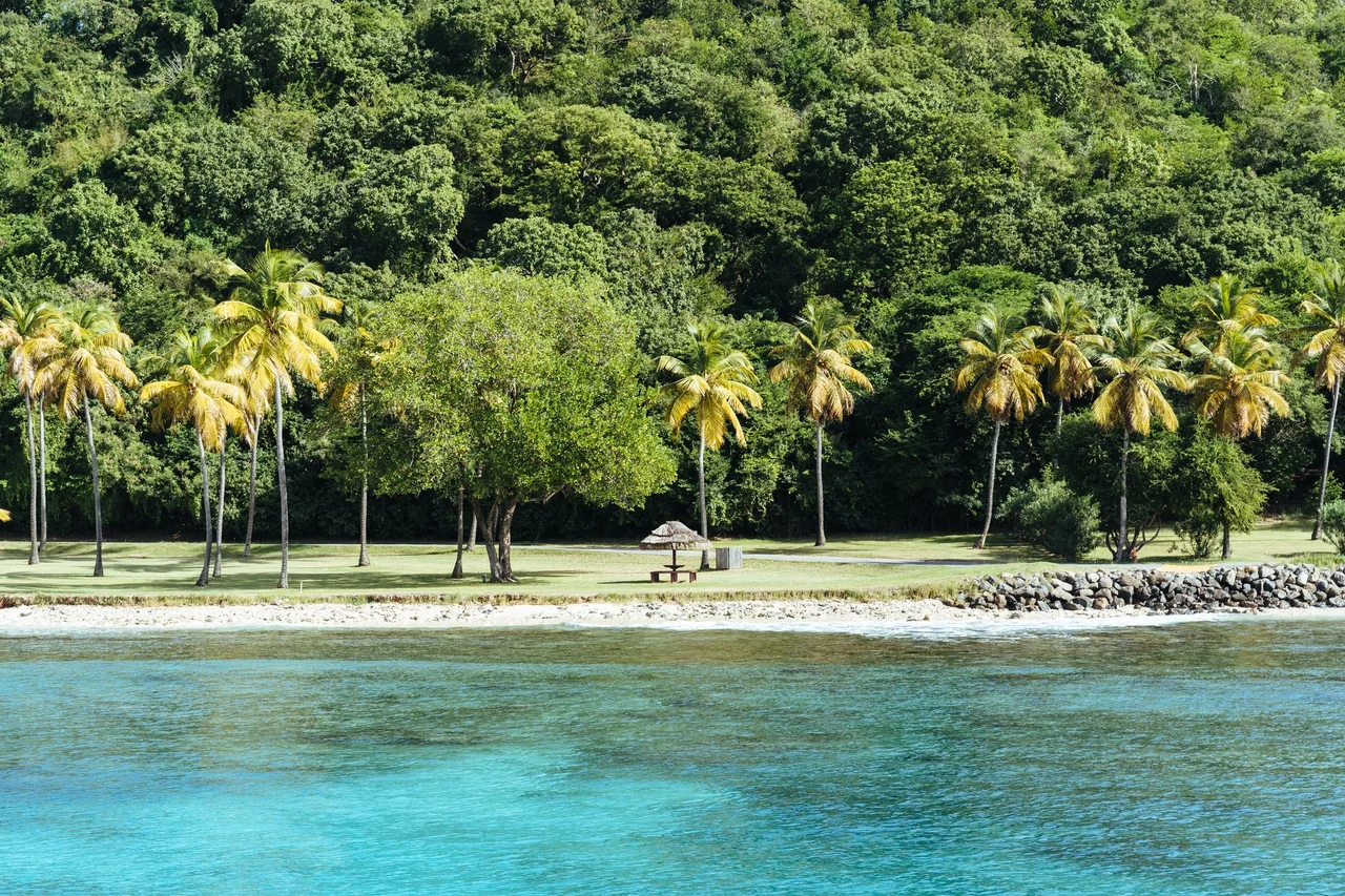 Mustique beach, on the western side of the island.