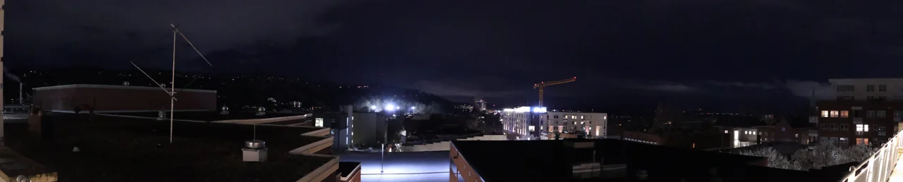 The newly renovated Asheville Art Museum at night