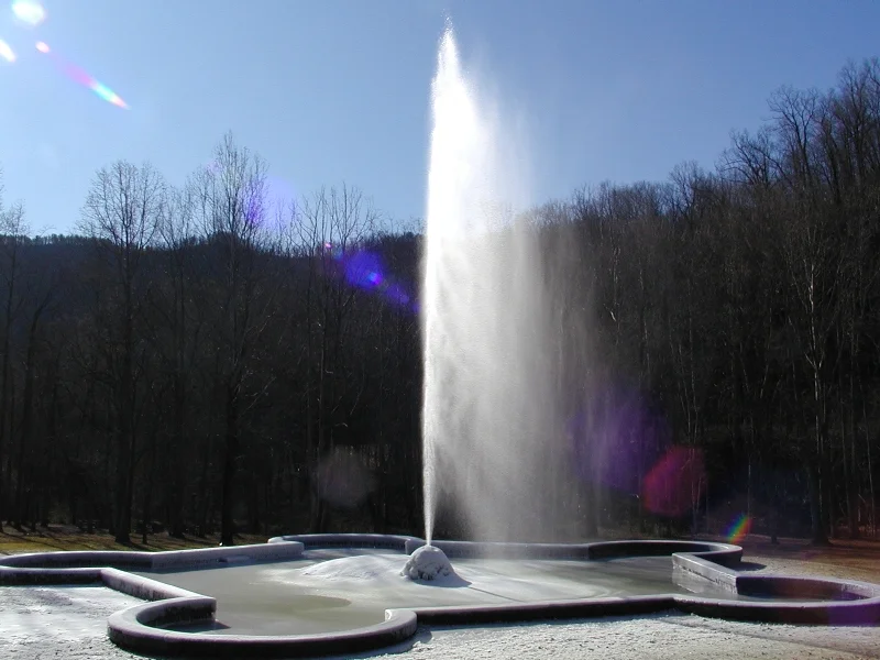 Andrews Geyser, Old Fort, NC, with a small amount of winter ice forming.