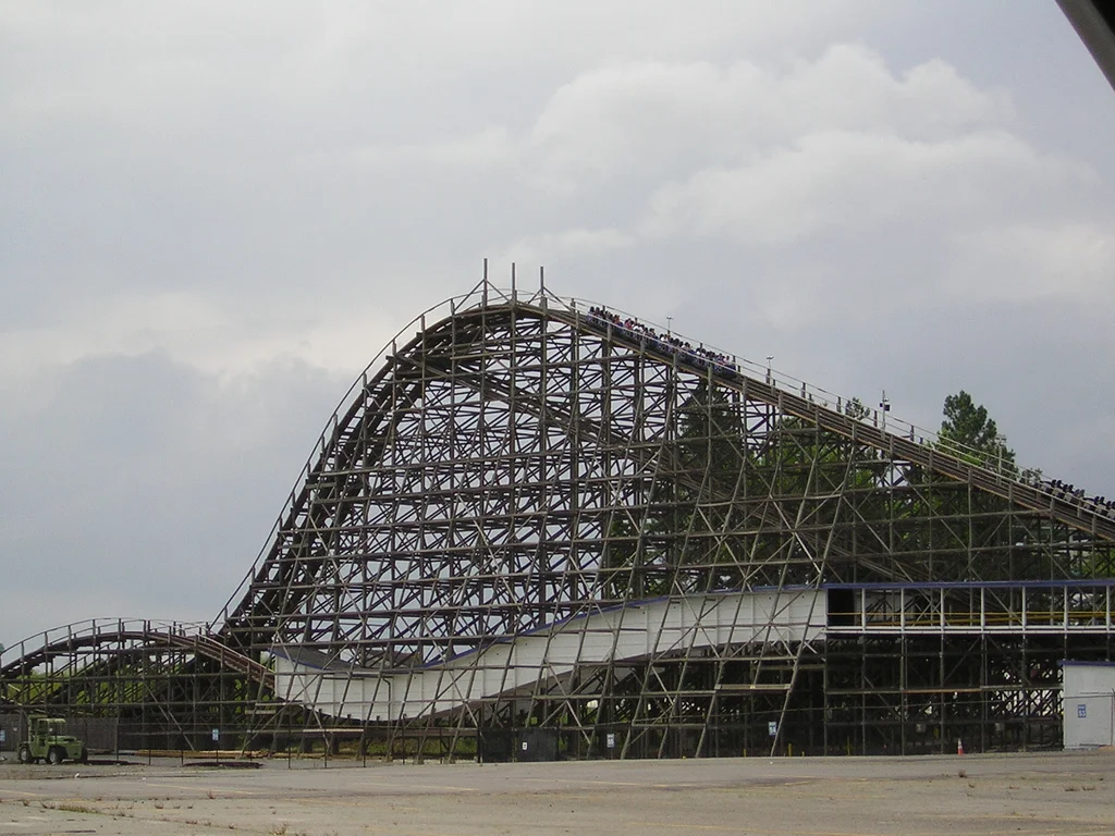 Thunder Road roller coaster at Paramount's Carowinds.