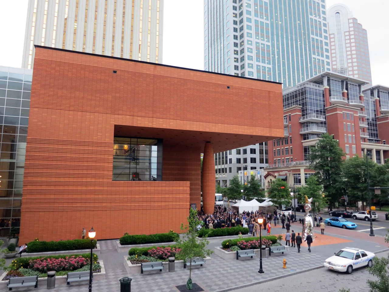Facade and entry portico of the Bechtler Museum of Modern Art — in Charlotte, North Carolina.
Designed by architect Mario Botta (built 2010).
Credits
Photo credit: Gary O’Brien.