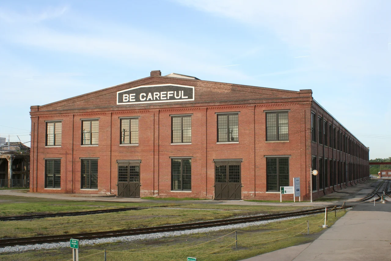 The N.C. Transportation Museum's historic 1905 Back Shop, where steam locomotives saw a complete and full restoration.
