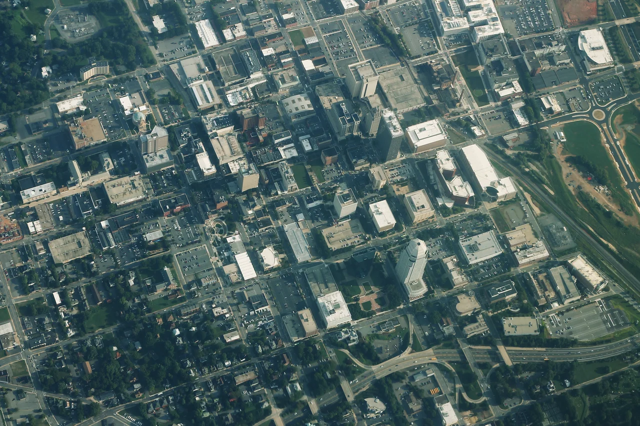 Downtown Winston-Salem Aerial Angle