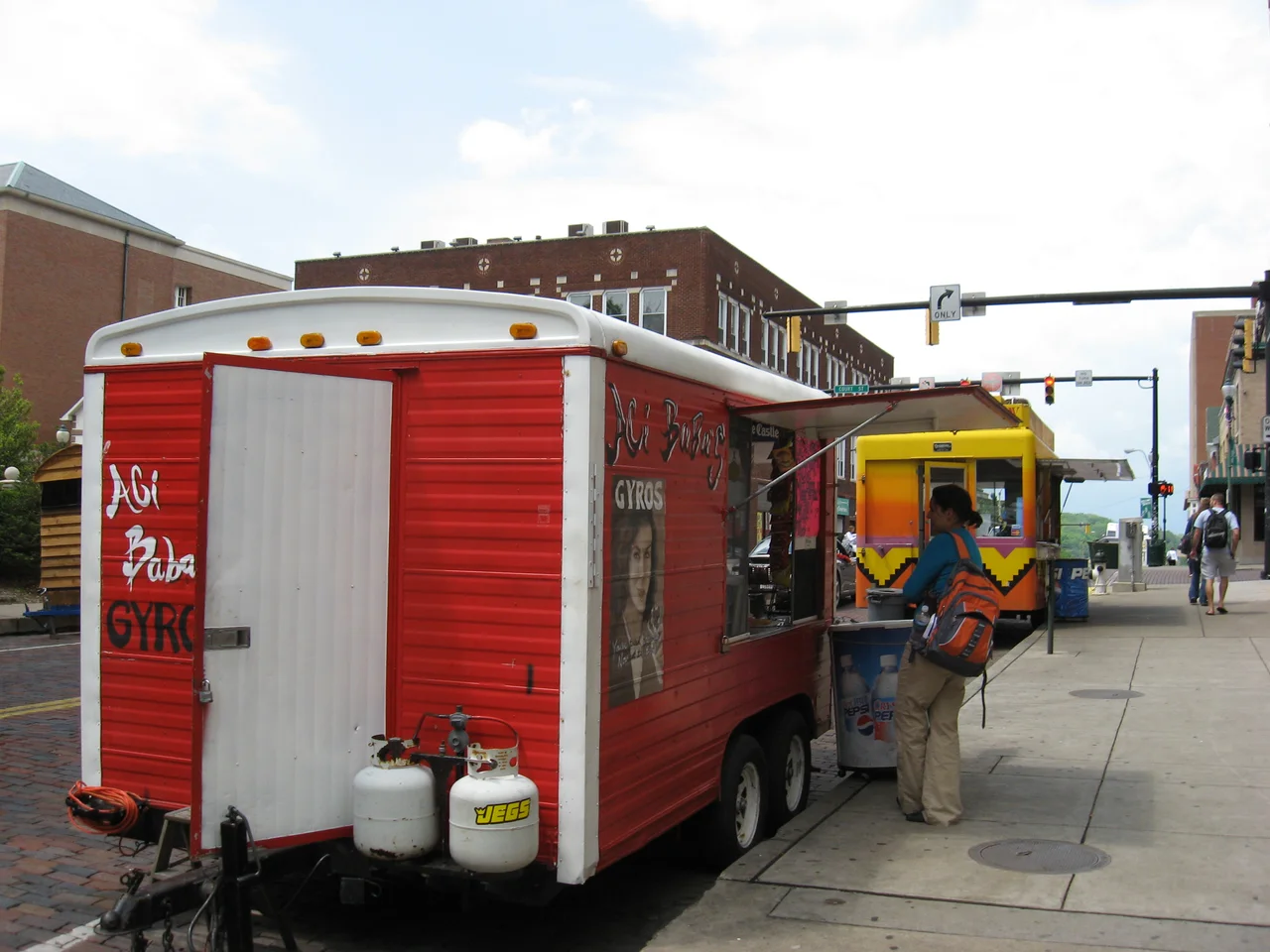 Street carts selling food near Ohio University in Athens, Ohio, USA.