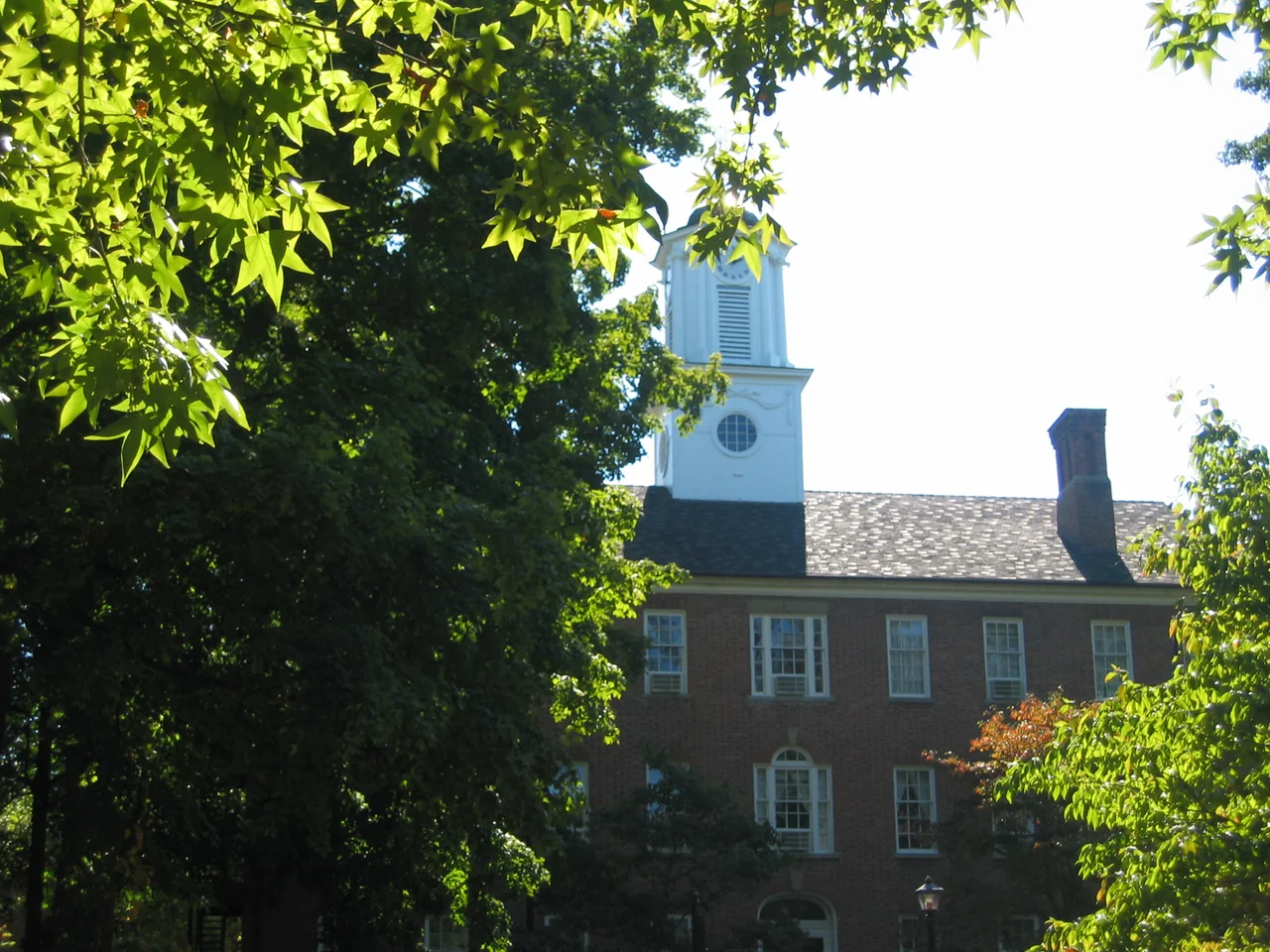 Side of Manasseh Cutler Hall, the oldest building on the campus of Ohio University in Athens, Ohio, United States. Built in 1816, the building is the oldest extant educational structure in the former Northwest Territory. It has been designated a National Historic Landmark.