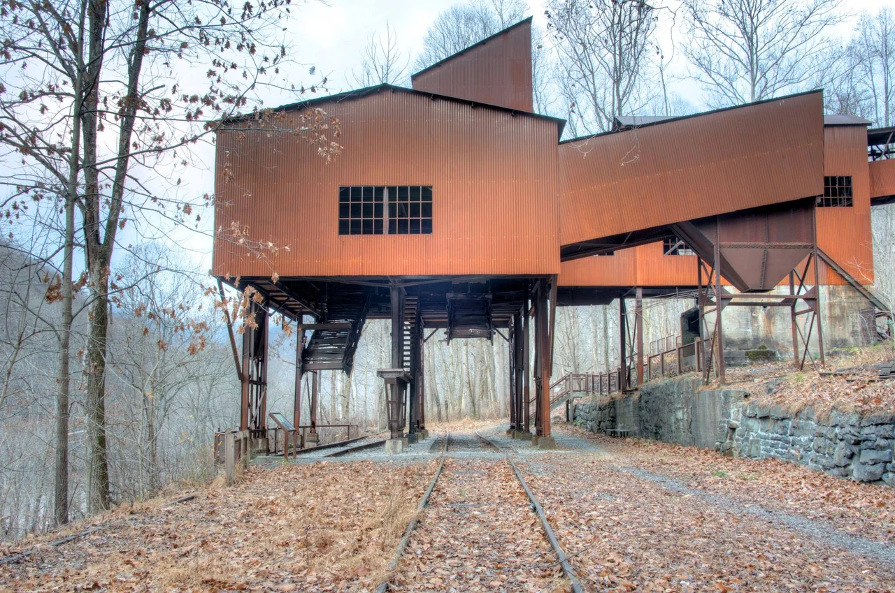 Mine conveyor at w:Nuttallburg, West Virginia in w:New River Gorge National River.