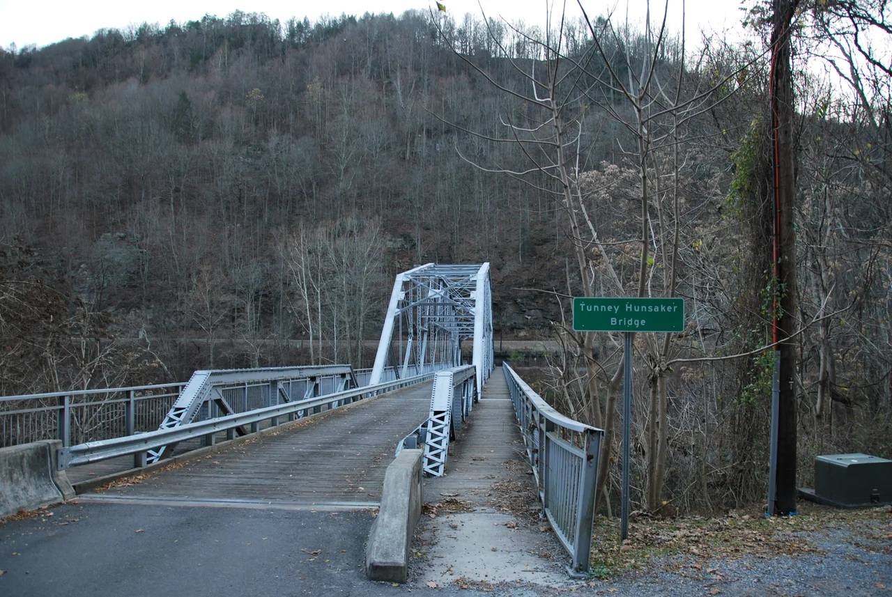 Tunney Hunsaker Bridge over the New River at Fayette Station, West Virginia.