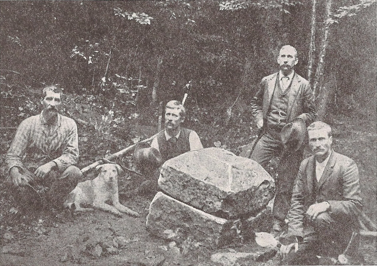 The Fairfax Stone in 1881. Marks the corner of Grant and Tucker Counties, West Virginia, USA.