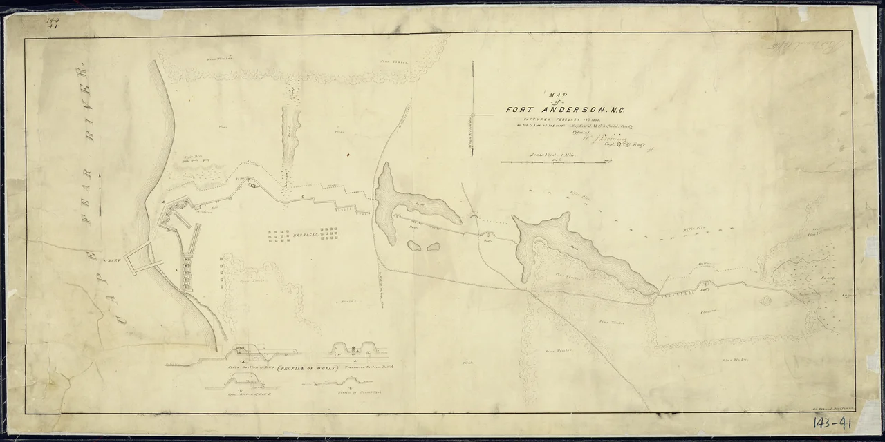 Map of Fort Anderson, N.C., captured February 19th, 1865, By the 'Army of the Ohio, Maj. Gen'. J. M. Schofield... - NARA - 305784.jpg