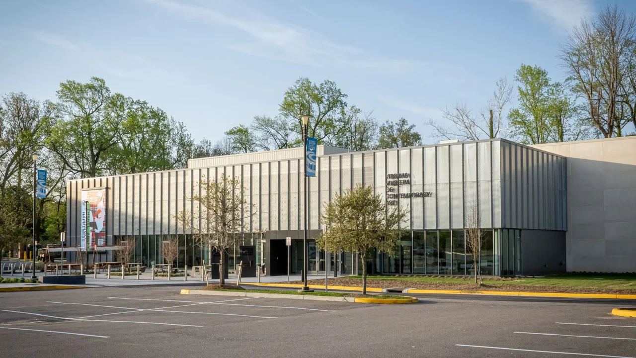 Exterior view of the Virginia Museum of Contemporary Art at its new location in Virginia Beach, Virginia.