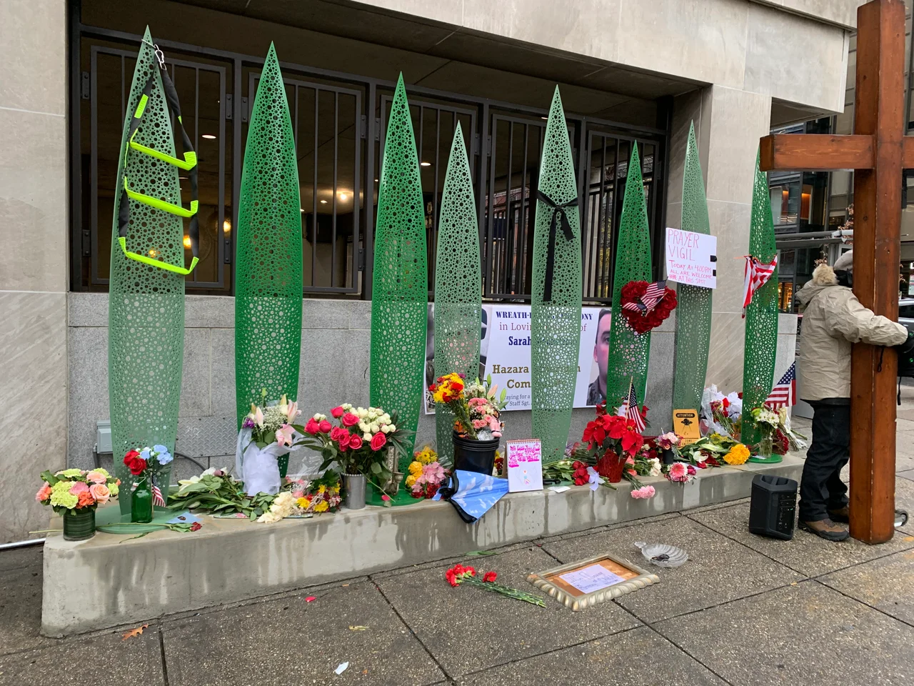 Memorial at the site of the 2025 Washington, D.C., National Guard shooting
