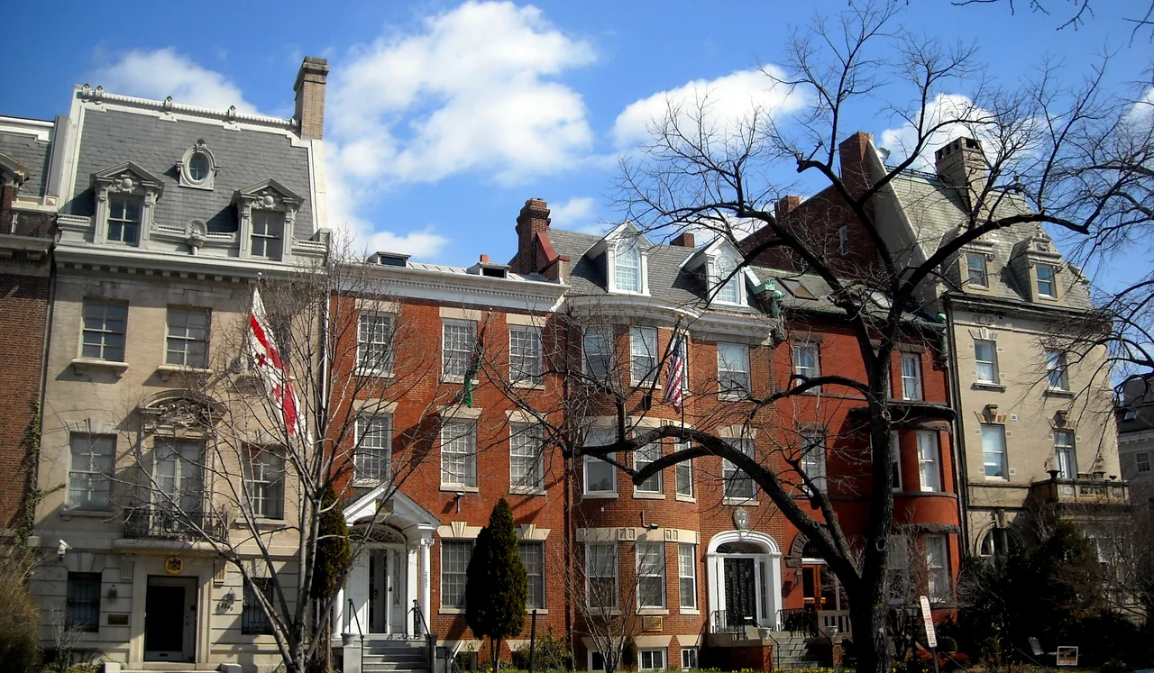 Buildings located on Embassy Row at 2201-2209 Massachusetts Avenue, N.W., in the Sheridan-Kalorama neighborhood of Washington, D.C.
From right to left:
2201 - Argyle Terrace Condominium; also known as the Frederick A. Miller House; built in 1900; designed by Paul J. Pelz; Beaux-Arts architecture
2203 - private residence; built around 1900
2205 - National Society of the Daughters of the American Colonists headquarters; Colonial Revival architecture
2207 - Embassy of Turkmenistan; built around 1900
2209 - Embassy of Georgia - built in 1911; Beaux-Arts architecture
Contributing properties to the Sheridan-Kalorama Historic District and Massachusetts Avenue Historic District, both listed on the National Register of Historic Places in Washington, D.C.