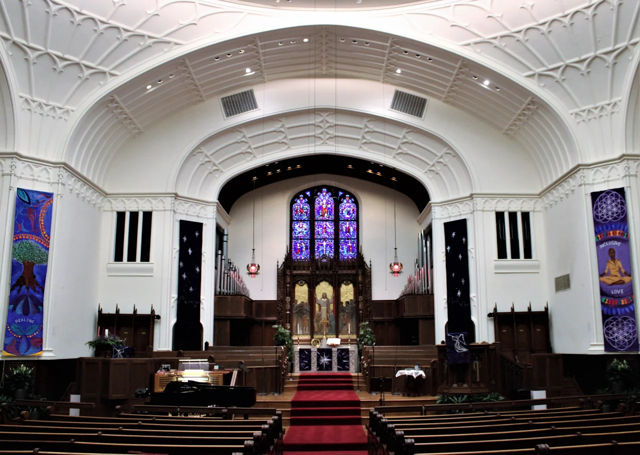The interior of Foundry United Methodist Church on 16th Street, NW, in Washington, D.C.