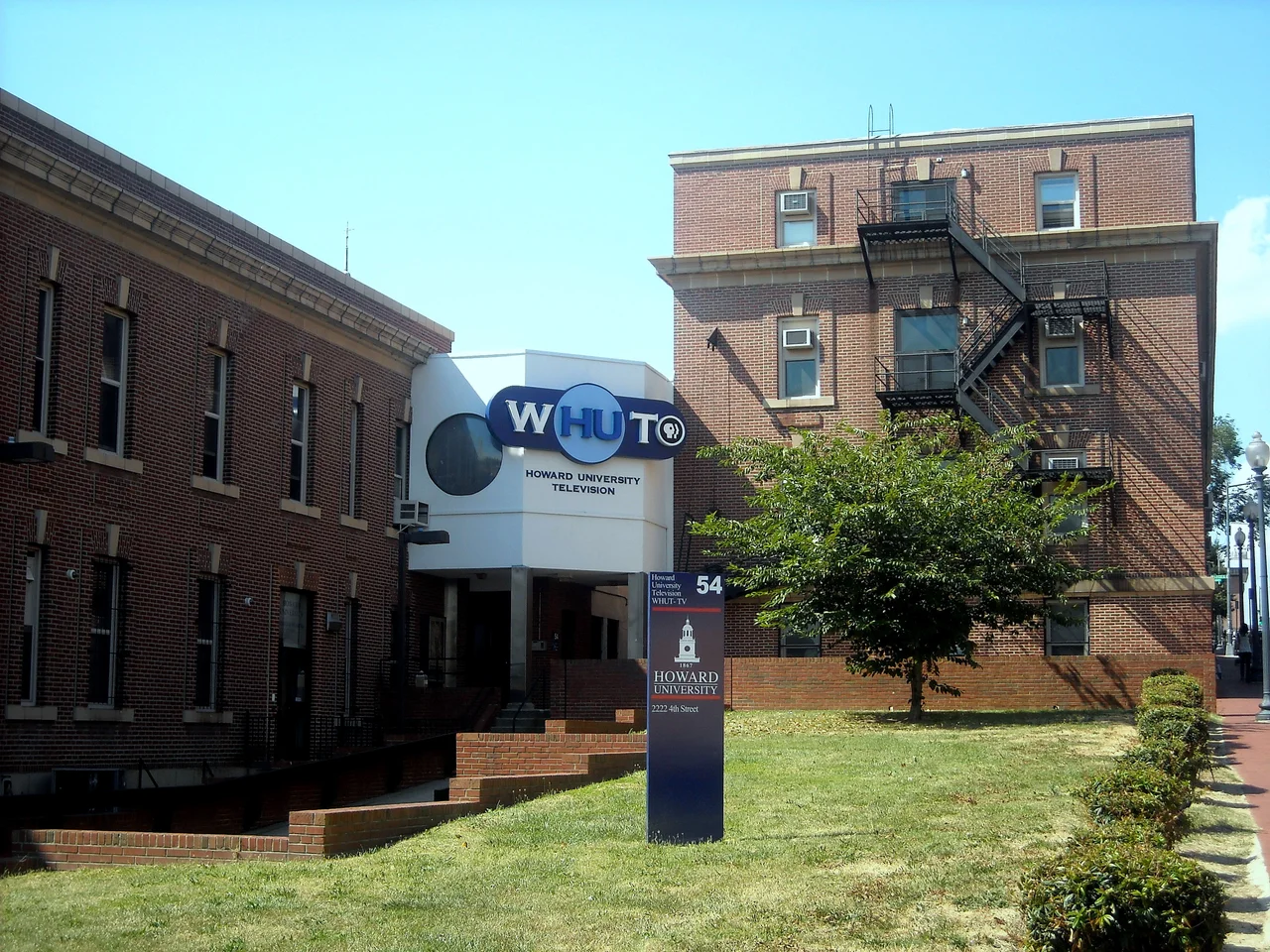 WHUT-TV station, a PBS television affiliate, located at 2222 4th Street, NW in the Bloomingdale neighborhood of Washington, D.C. The station is owned and operated by Howard University.