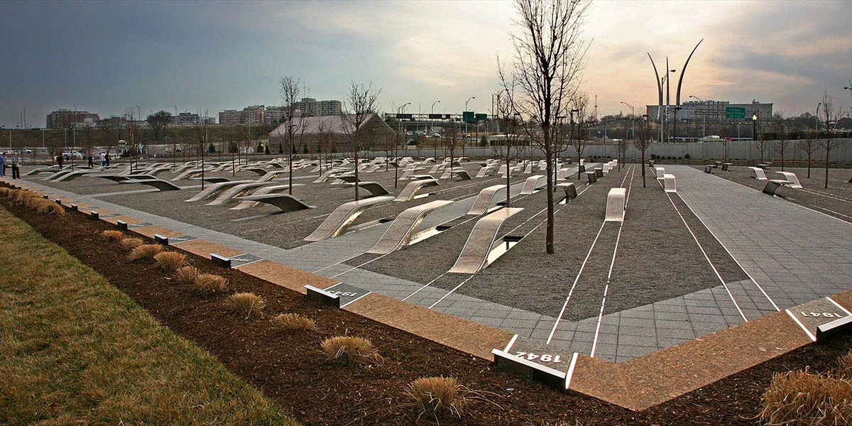 Pentagon Memorial - Panorama from the North East corner