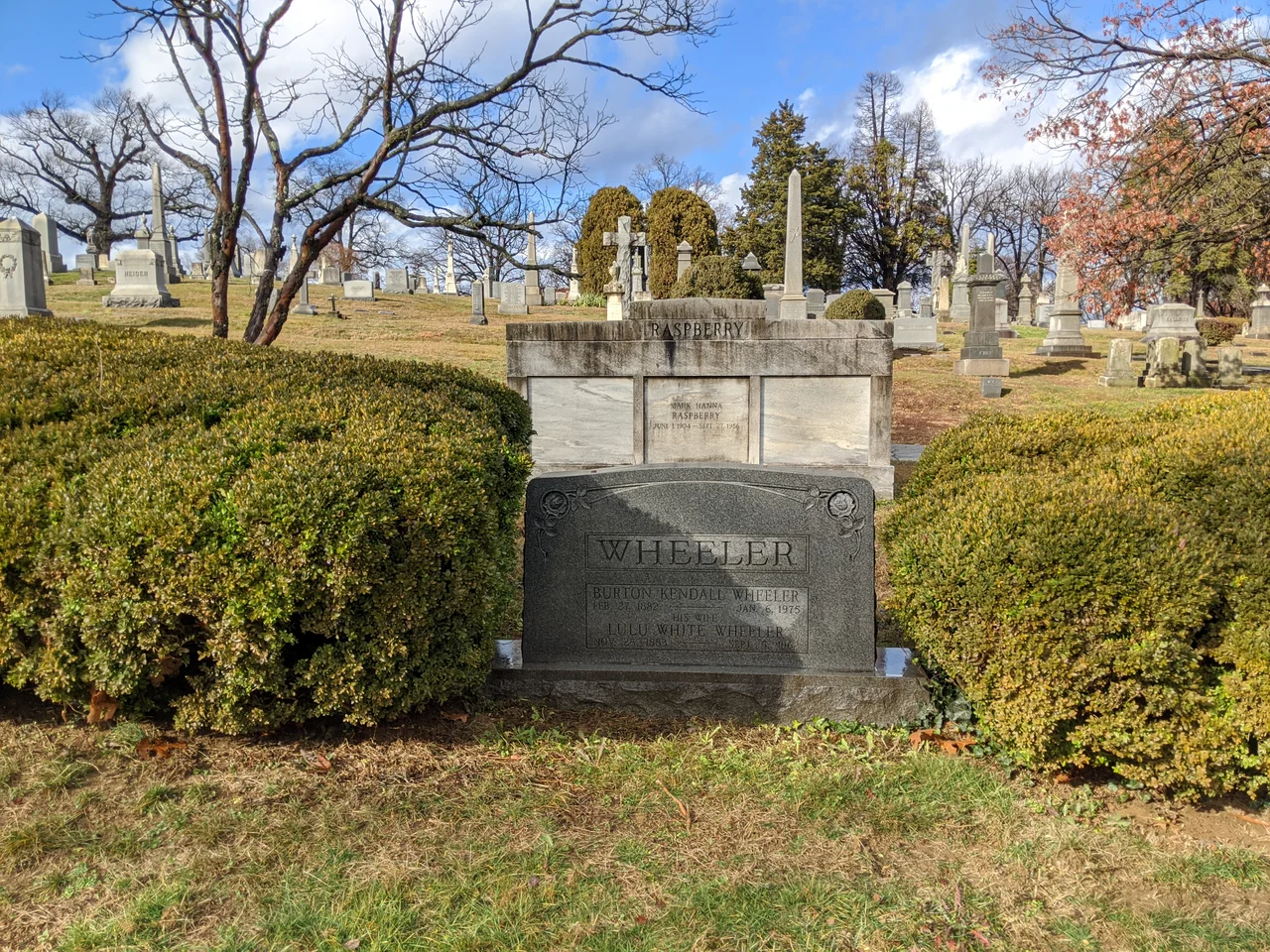 grave of Senator Burton K Wheeler & his wife Lulu White , Rock Creek Cemetery, Washington DC