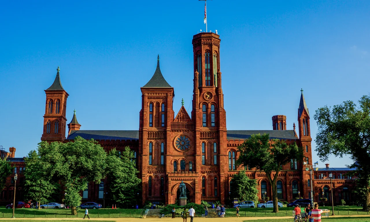 The Smithsonian Building in Washington D.C., United States. Edit of Wikipedia:Image:Smithsonian_Building.jpg to reduce luminance noise in the sky.