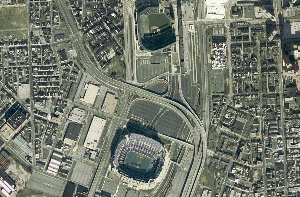 Camden Yards Sports Complex satellite view, nasa world wind 1.3.5