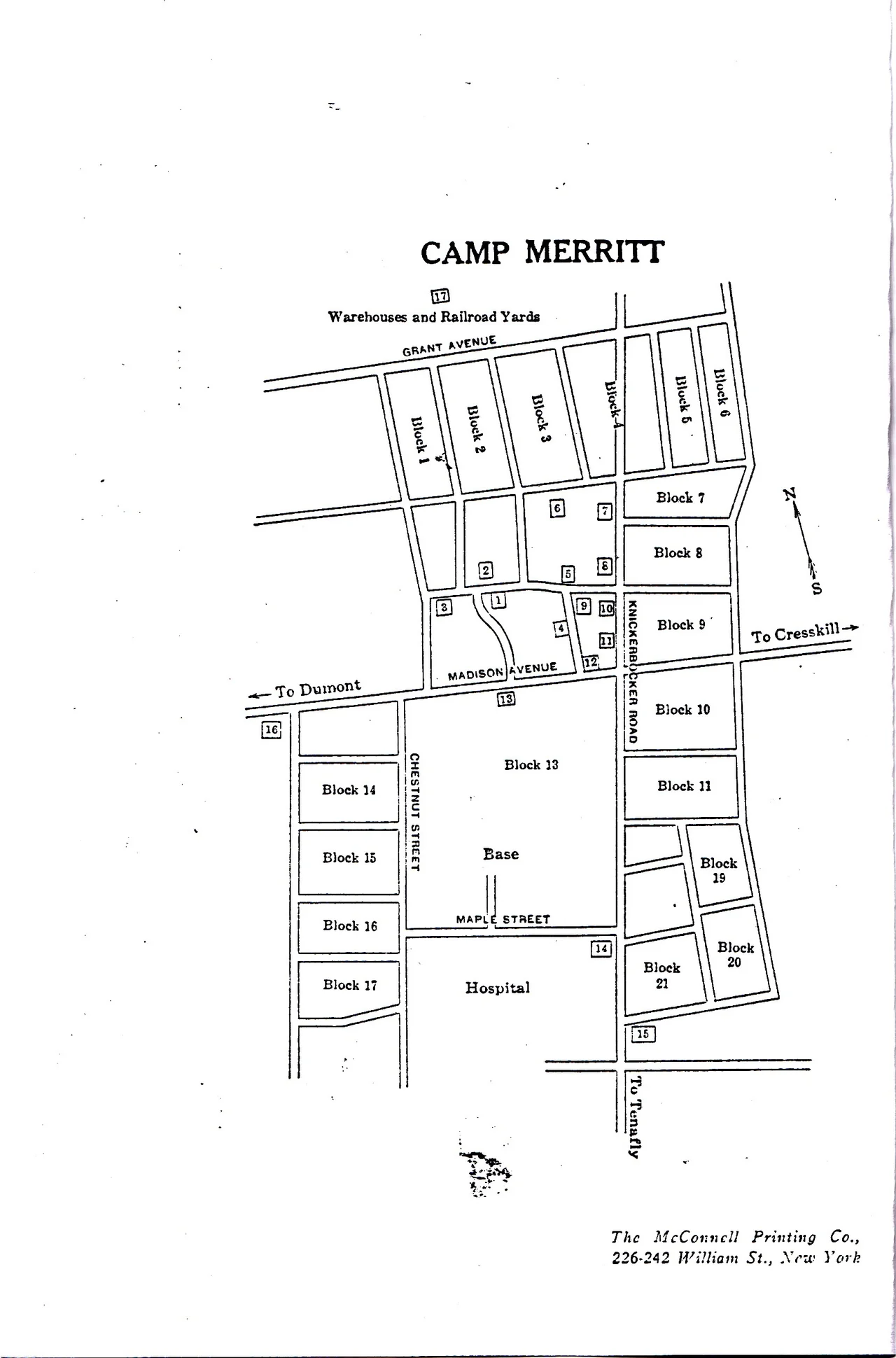 map of camp merritt