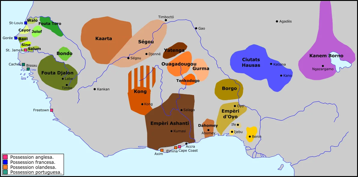Africa de l'Oèst a la fin dau sègle XVIII.