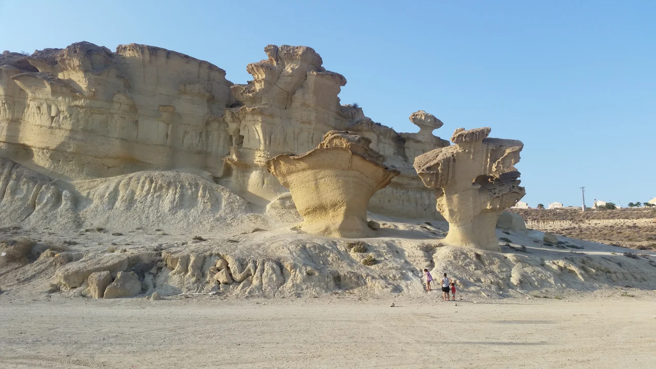 Geological formations near a village on the Spanish coast