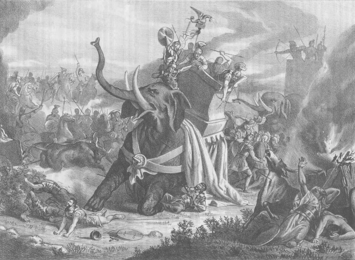 Depiction of the Battle of Helike (228 BC), where the Iberian tribes defeated the Carthaginian army led by Hamilcar Barca, who perished from his wounds.