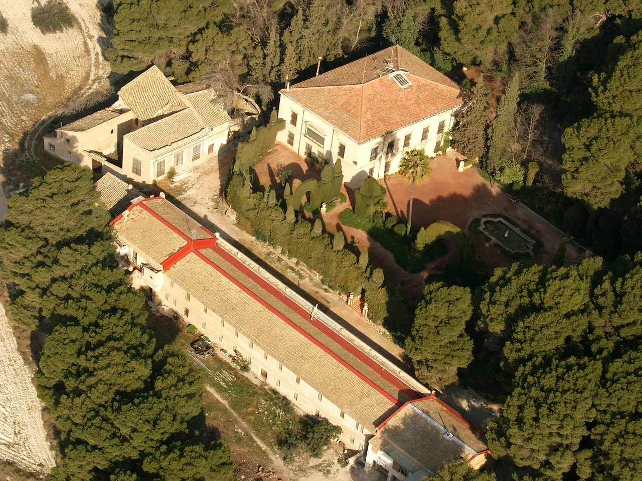 Vista aérea de la finca de El Poblet
