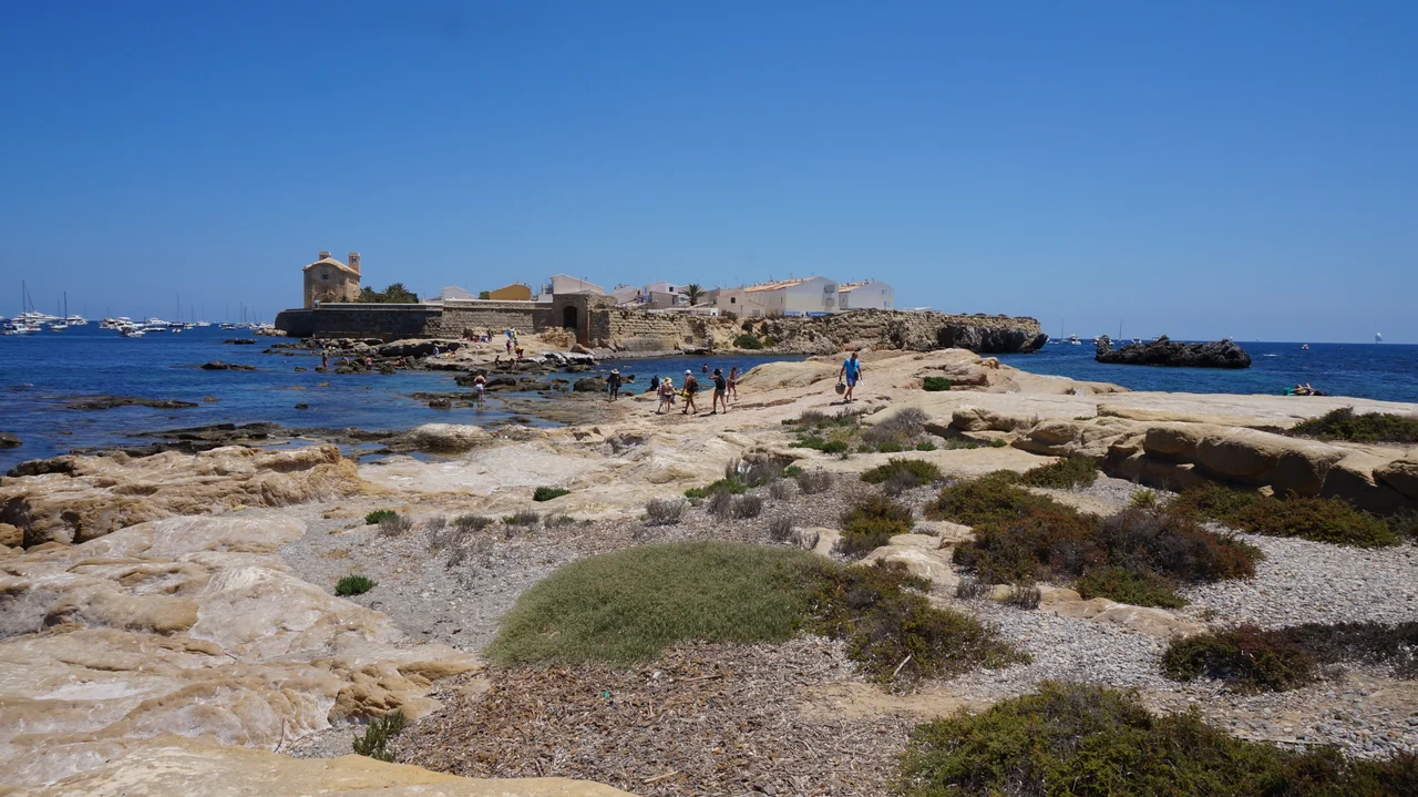 The beach of Tabarca island in Alicante, Spain.Tabarca