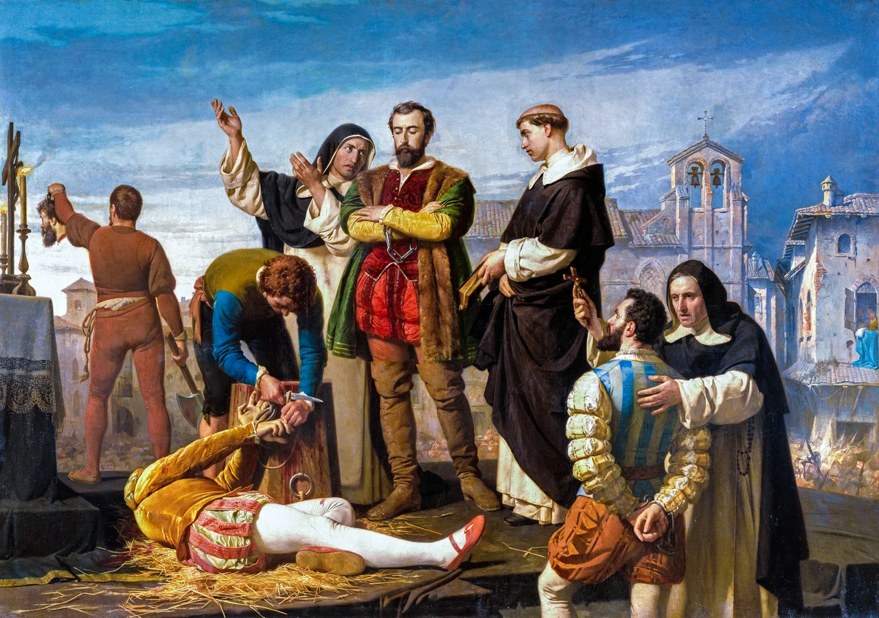 Esta obra representa la ejecución de los comuneros Juan de Padilla, Juan Bravo y Francisco Maldonado, que se llevó a cabo en Villalar el día 24 de abril de 1521, y fue adquirida por el Estado español por la cantidad de 80.000 reales, y actualmente se expone en el Congreso de los Diputados de España.