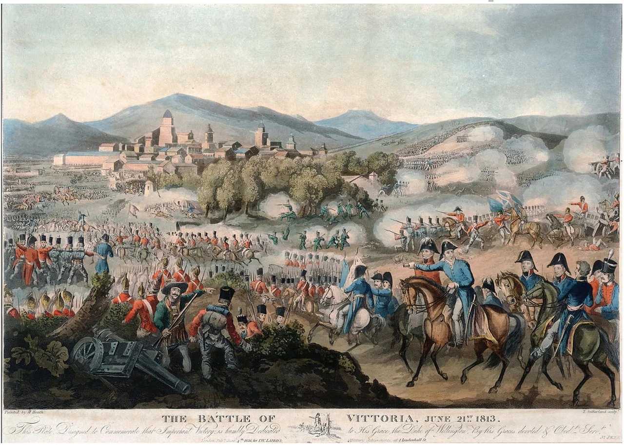 Napoleonic wars. Peninsular war. Batalla de Vitoria Battle of Vitoria, by Heath & Sutherland, A.S.K. Brown collection