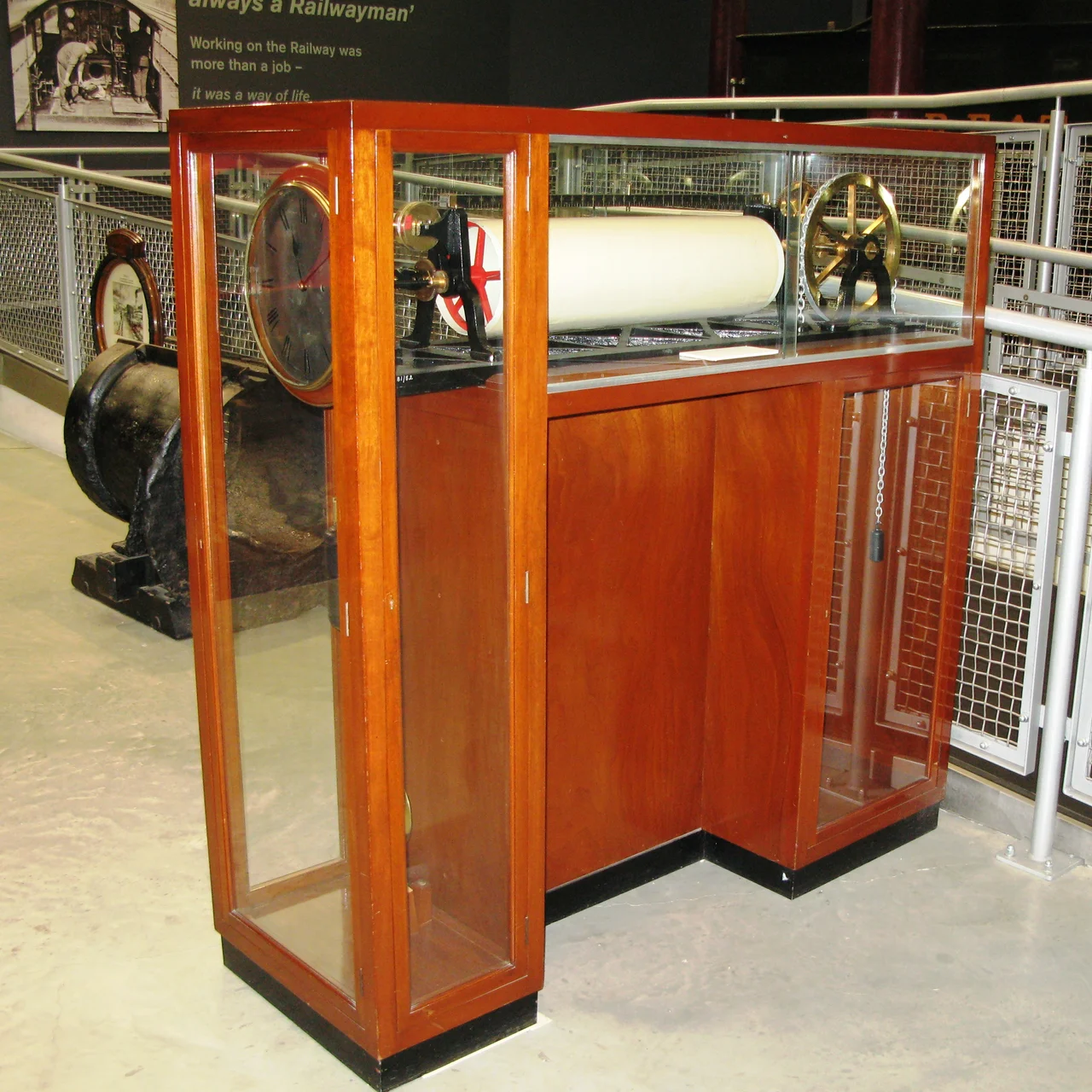 A tide recording machine designed by Isambard Kingdom Brunel to measure the tidal range on the River Tamar at Saltash in Cornwall, United Kingdom, as part of the design work for his Royal Albert Bridge, which was completed for the Cornwall Railway in 1859.