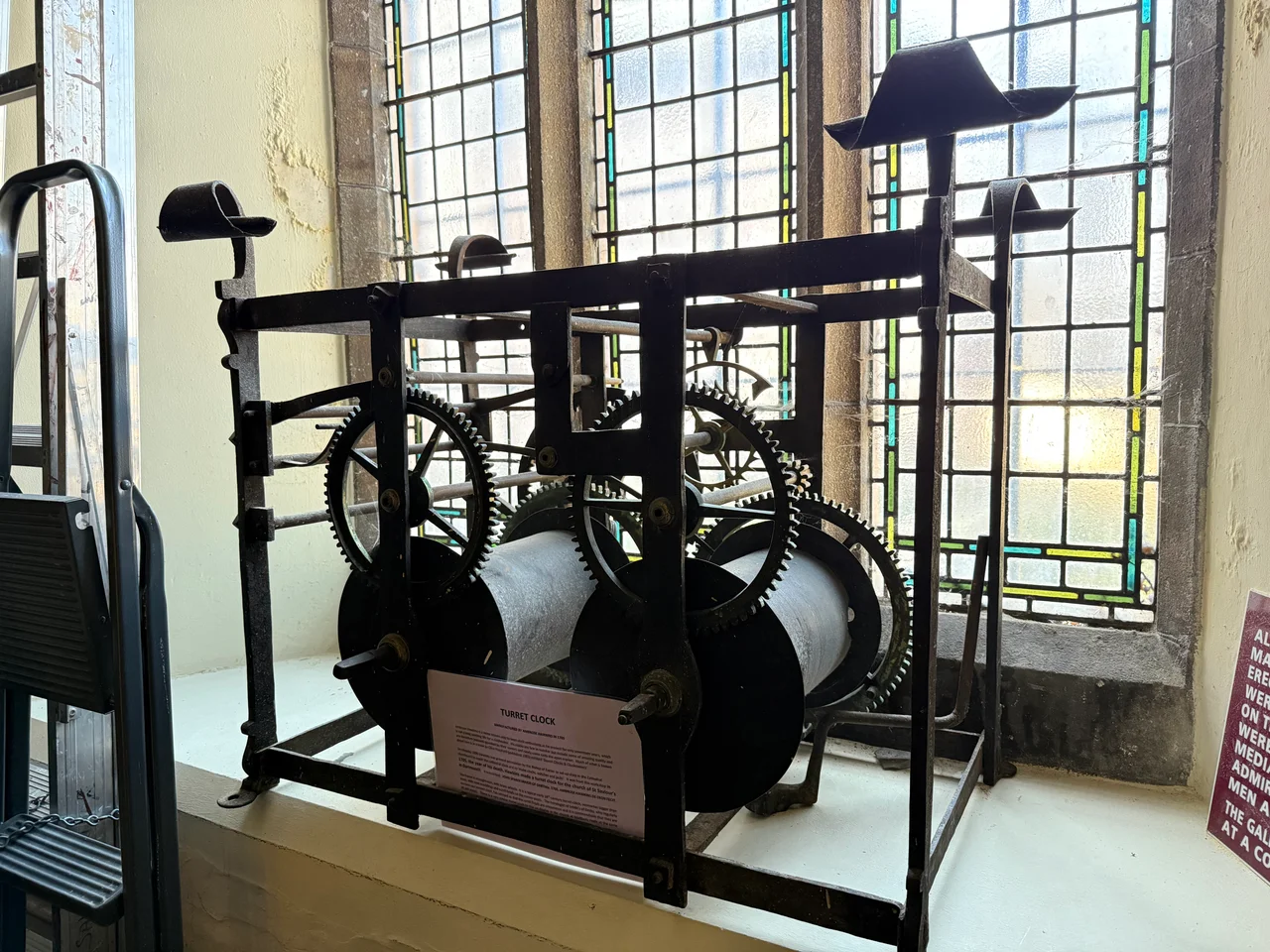 Turret Clock by Ambrose Hawkins 1705 in Dartmouth parish church