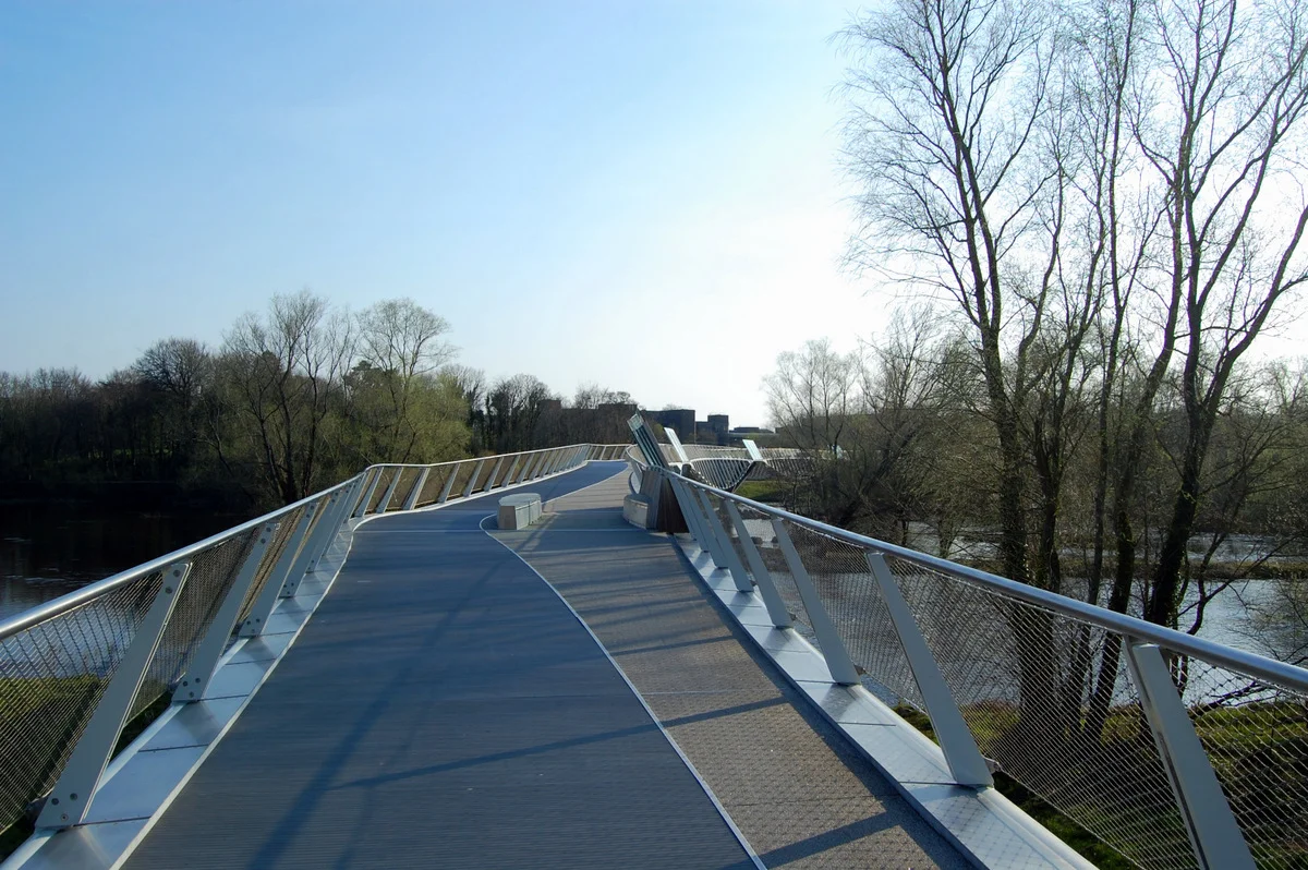 The Living Bridge – An Droichead Beo over the River Shannon on the University of Limerick campus in Ireland. It is the longest pedestrian bridge in Ireland.