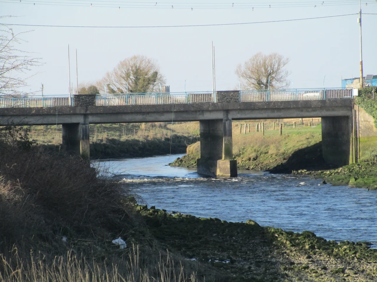 Modern bridge over the river Fergus in Clarecastle
