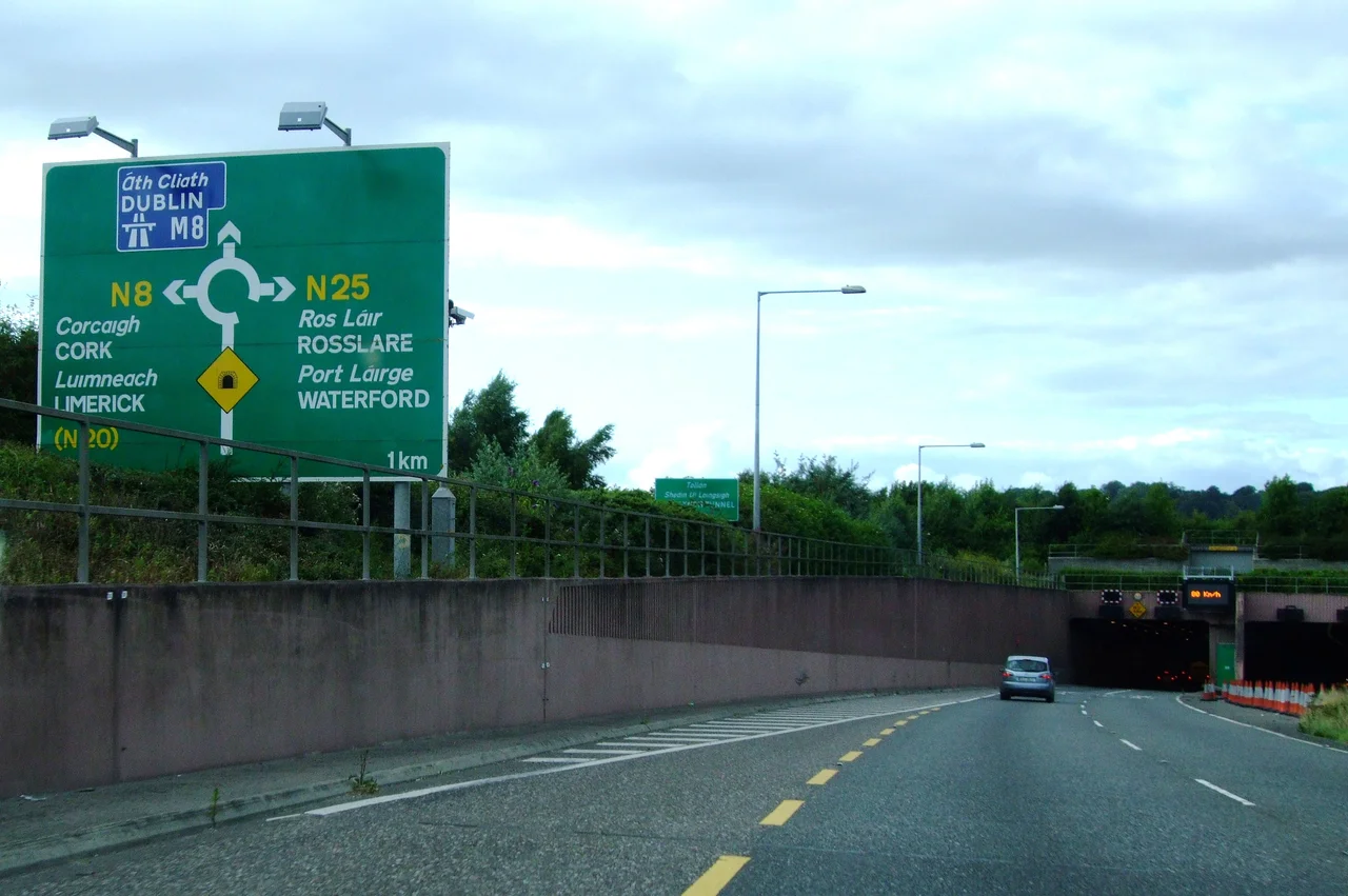 The northbound entrance to the Jack Lynch Tunnel