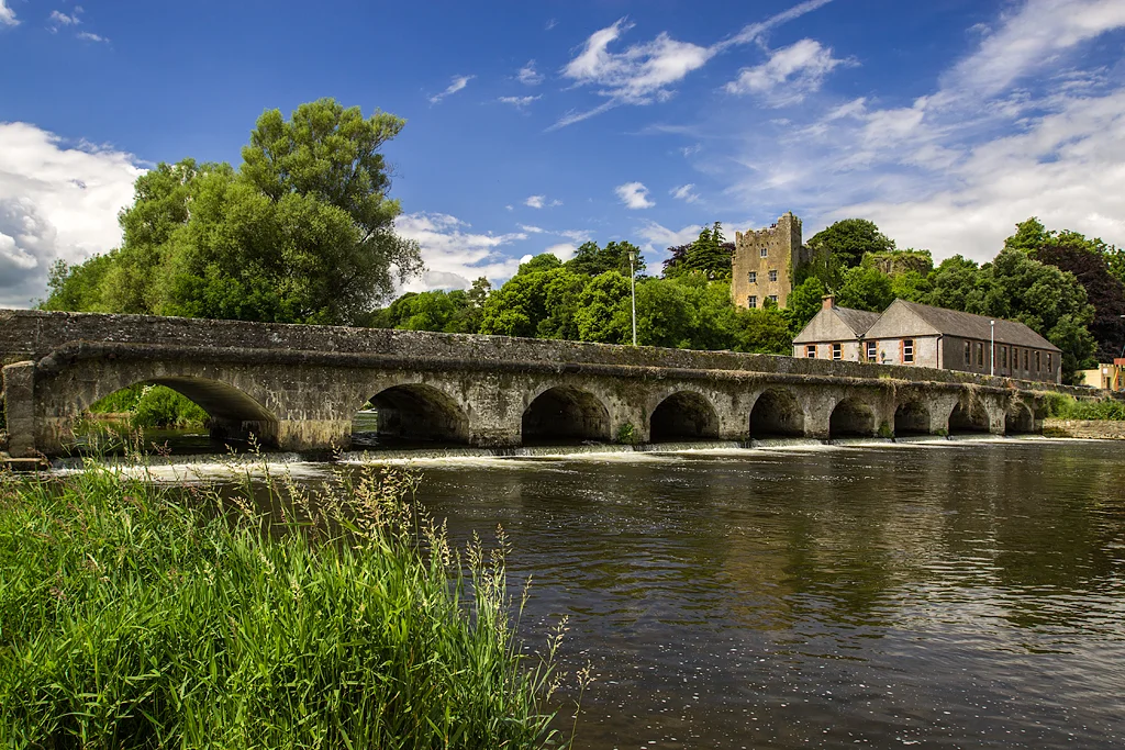 Castles of Munster: Ardfinnan, Tipperary. The original castle was built by Prince John in 1185, and after being taken by General Ireton, was garrisoned by Cromwellian troops throughout the 1650s. The castle was restored and rebuilt in the 18c and 19c, with the exception of a 15c tower. The castle together with the ancient bridge over the River Suir make an attractive group.