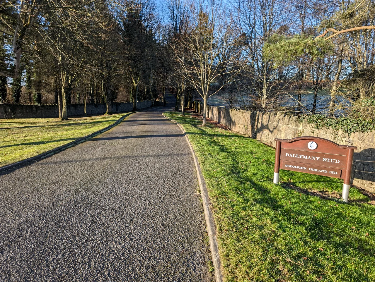 The entrance to Ballymany Stud, County Kildare